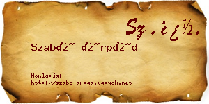 Szabó Árpád névjegykártya