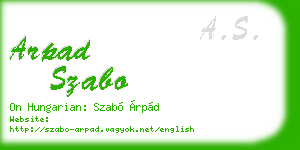arpad szabo business card